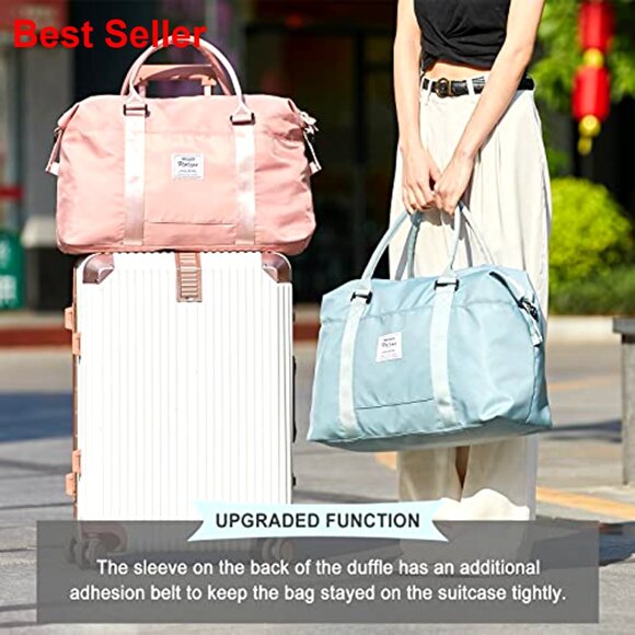 30L Travel Duffel Bag with Wet Pocket, Trolley Sleeve, Adjustable Strap - Picture 2 of 7